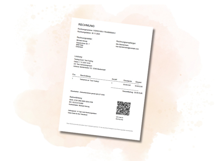 Automatische Rechnungserstellung mit QR-Code